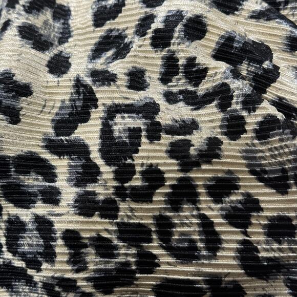 Zara Leopard Animal Print Blouse Puff Long Sleeve V-Neck Size Small - Picture 5 of 6